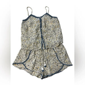 Rachel Ashwell Floral Two Piece Pajama Set Cami Shorts Shabby Chic